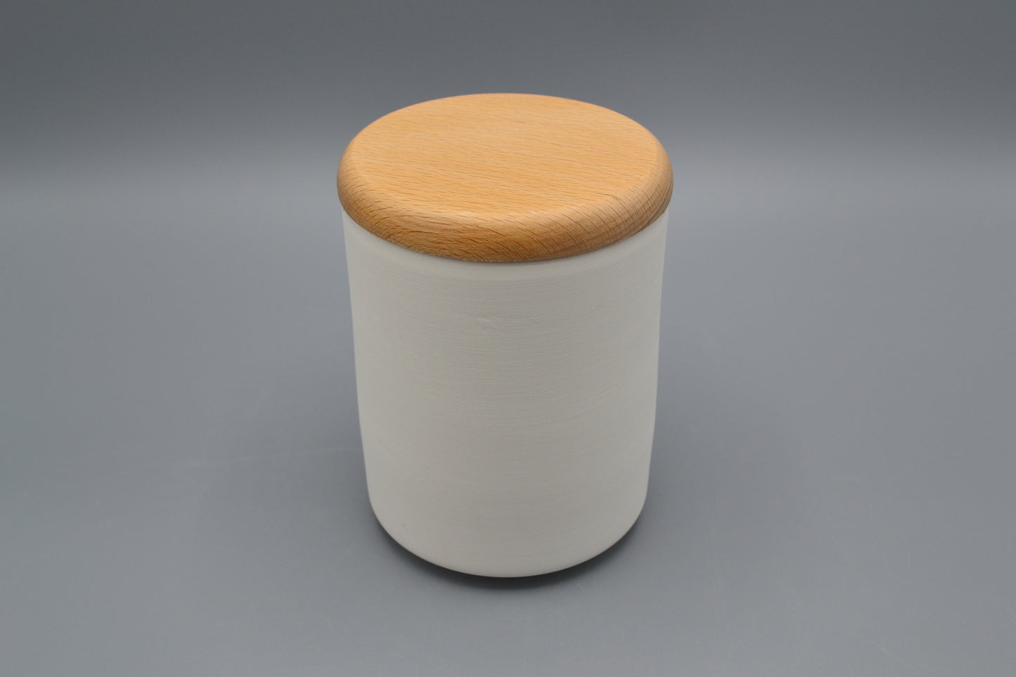 Barattolo cucina con coperchio in legno in ceramica semilavorata GREZZA da dipingere
