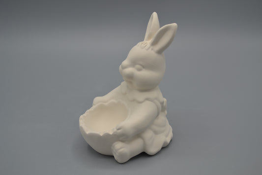 Coniglietto portauova in ceramica semilavorata GREZZA da dipingere