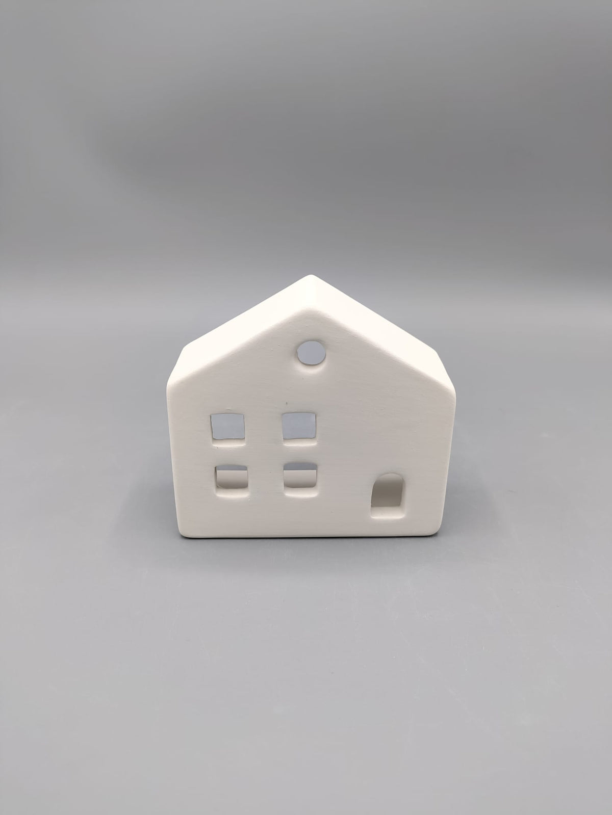 Casetta porta candela in ceramica semilavorata GREZZA da dipingere