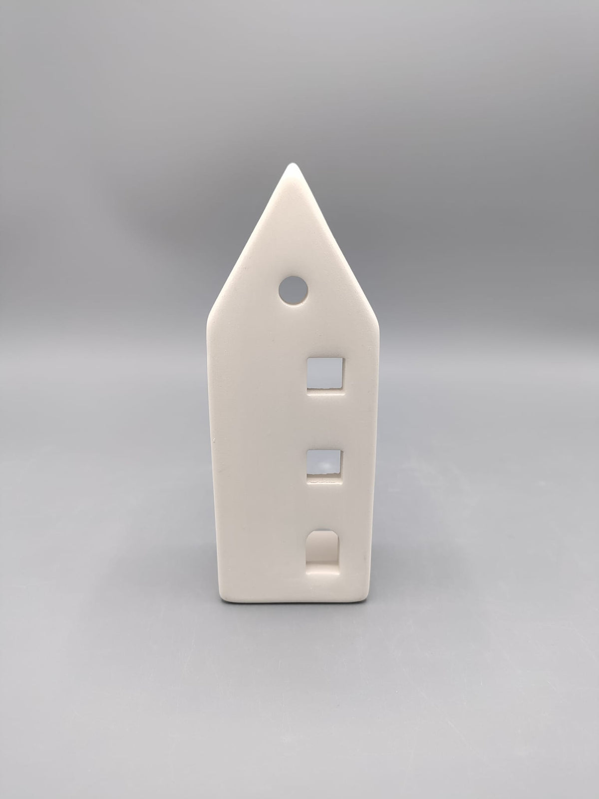 Casetta porta candela in ceramica semilavorata GREZZA da dipingere