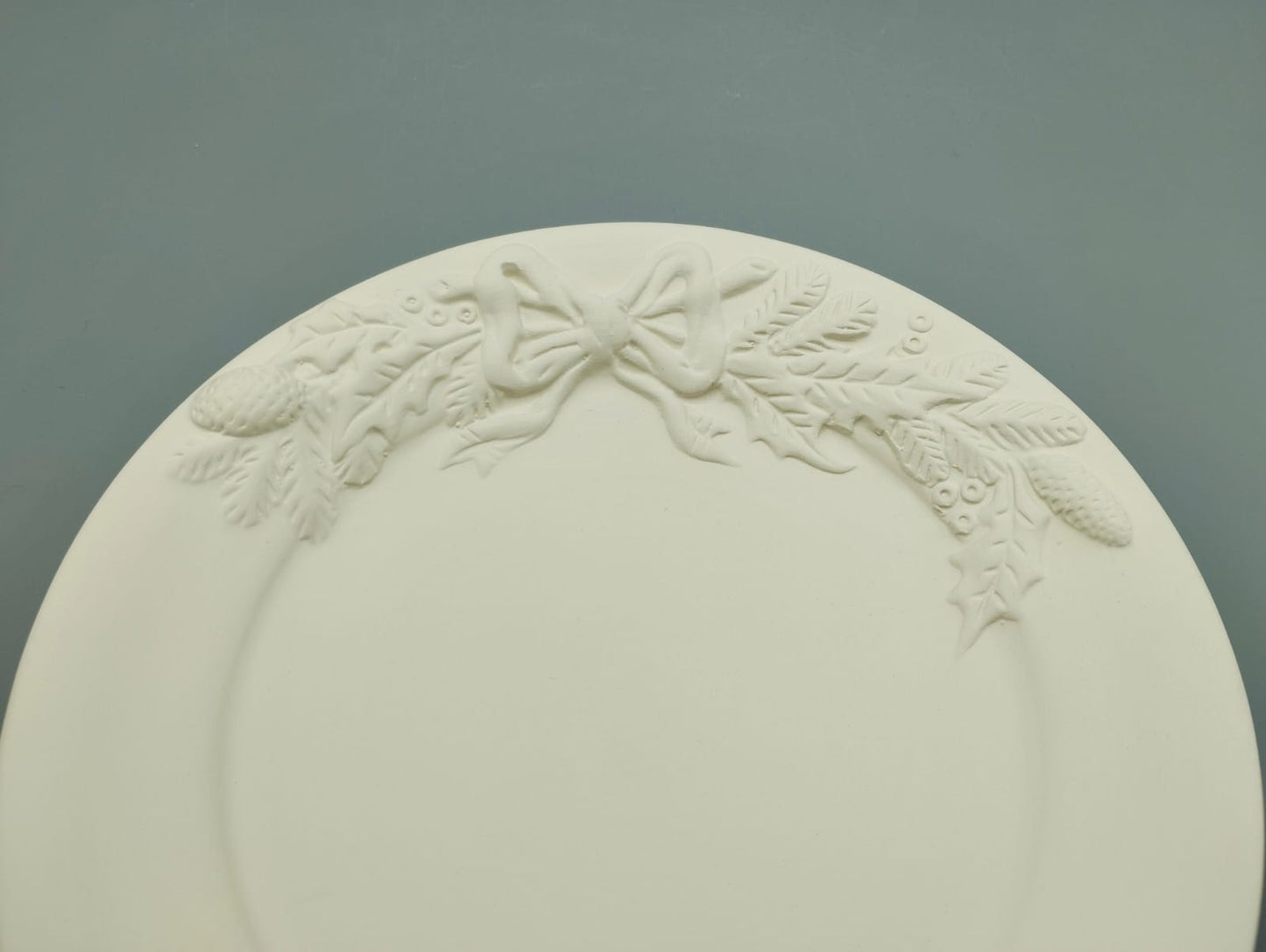 Piatto Natale in ceramica semilavorata GREZZA da dipingere