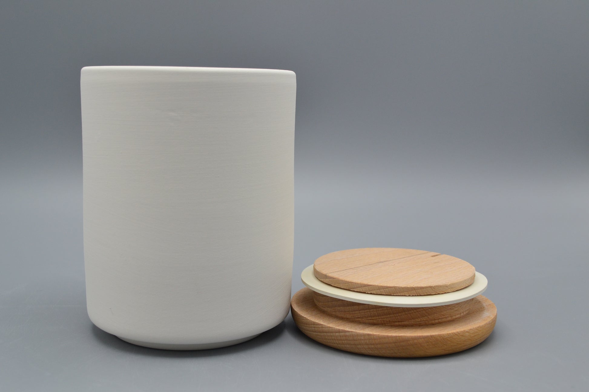 Saliera In Ceramica E Bambù Dream Hogar - 12x12x11 Cm, Bianco, Con Coperchio, Per Cucina - Foto 3