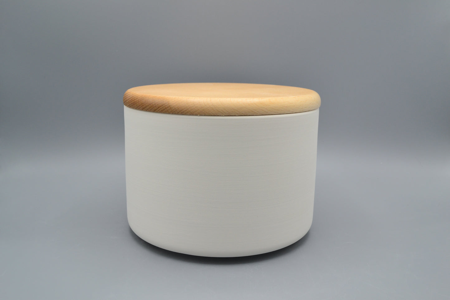 Biscottiera cilindrica con coperchio legno in ceramica semilavorata GREZZA da dipingere