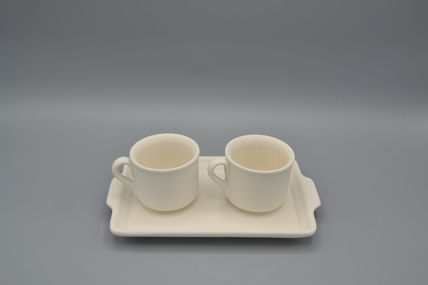 Set caffè rettangolare in ceramica semilavorata GREZZA da dipingere
