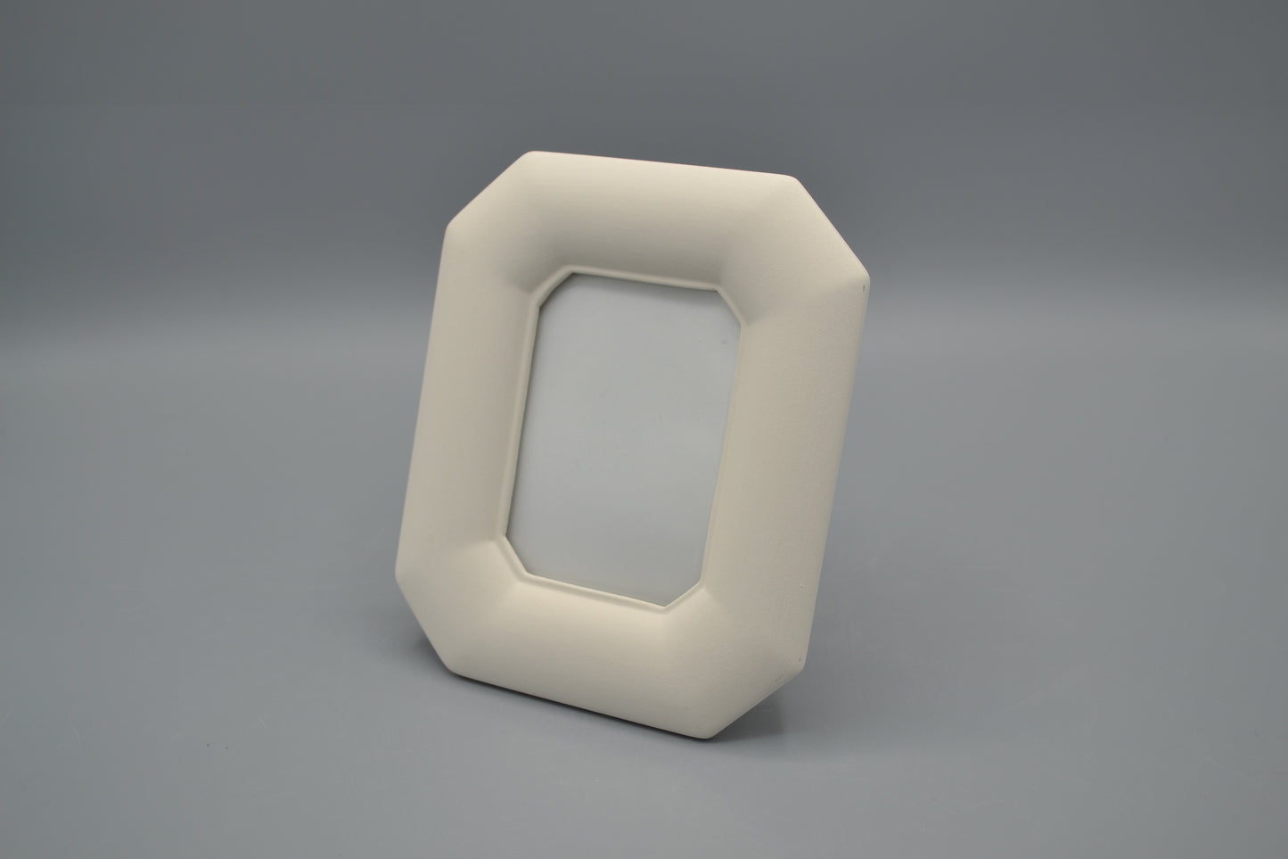 Porta Foto ottagonale piccolo in ceramica semilavorata GREZZA da dipingere