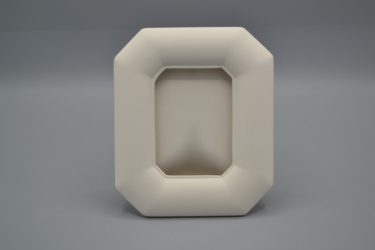 Porta Foto ottagonale piccolo in ceramica semilavorata GREZZA da dipingere