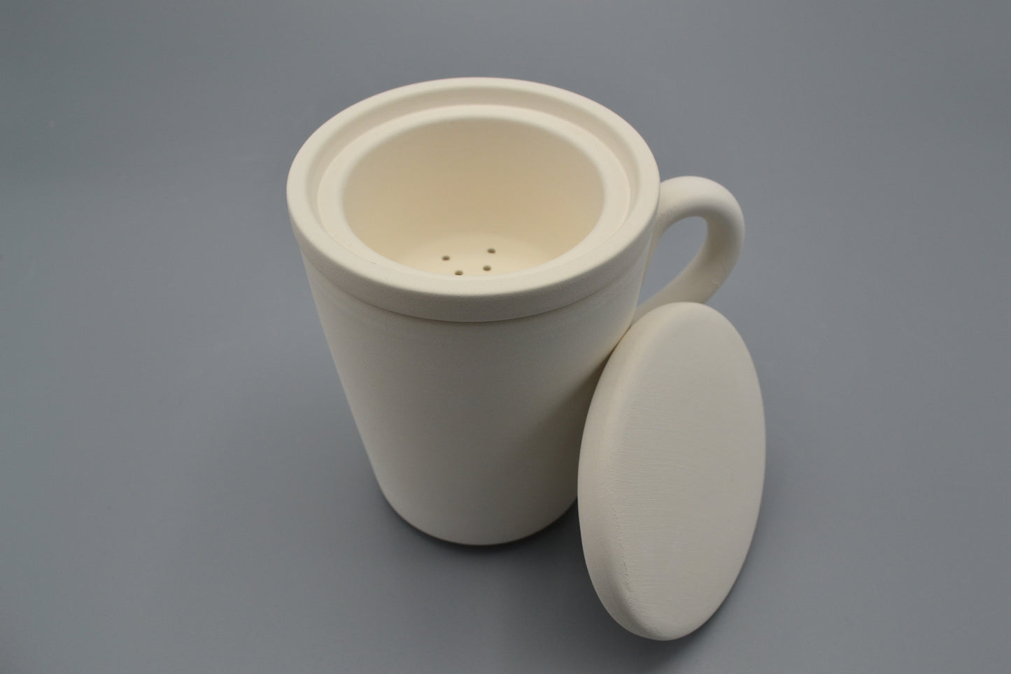 Tisaniera “bibita” in ceramica semilavorata GREZZA da decorare (tre pezzi)